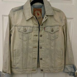 NWT Levi's Original Trucker Denim Jacket Off White Size Women S